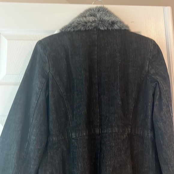 INC Jacket - denim with faux fur trim - Picture 3 of 4